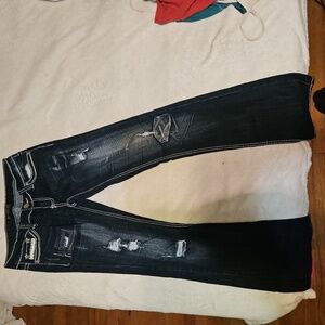 Premiere women's ripped bootcut jeans size 3/4